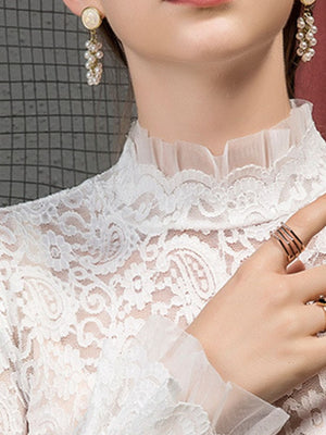 Nylon Care instructions: Hand wash cold blouse in Apricot with fitted silhouette