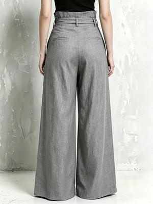 100% polyester Care instructions: Machine wash cold wide-leg pants in Navy with wide-leg silhouette