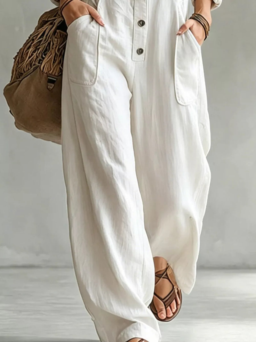 kelly green relaxed jumpsuit with collared
