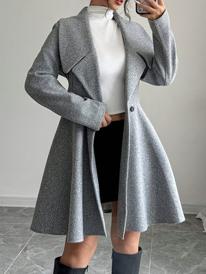 100% polyester Care instructions: Machine wash cold overcoat in Gray with A-line silhouette