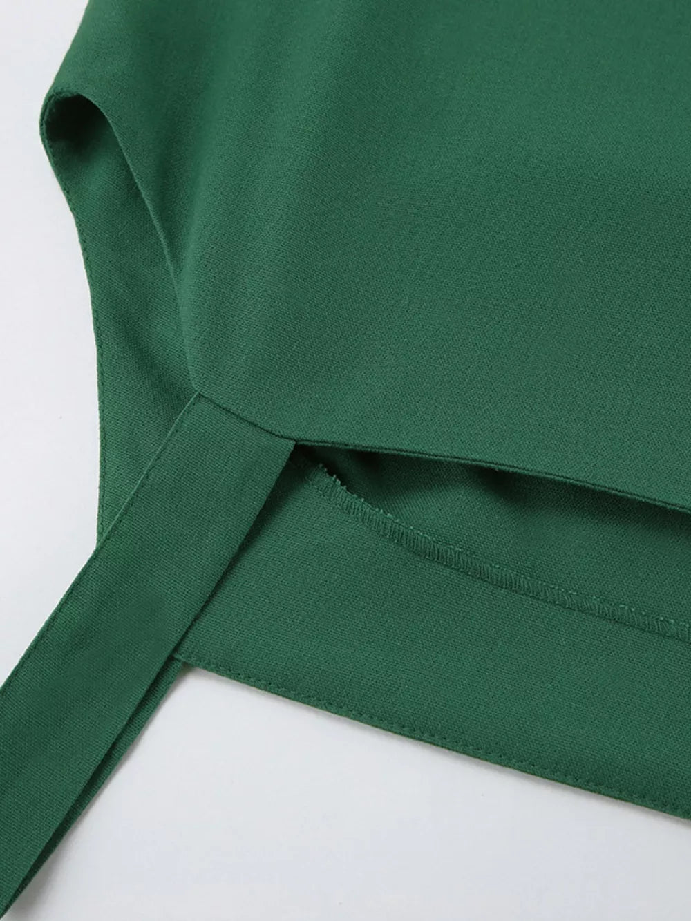 minimalist midi dress in Green with square neck