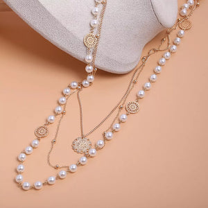 Multi-layered Pearl And 18k Gold-plated Necklace option 6
