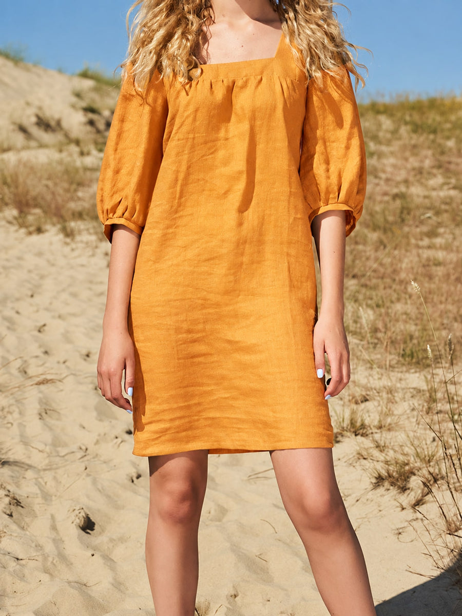 mini dress in Green with seam detail and mini