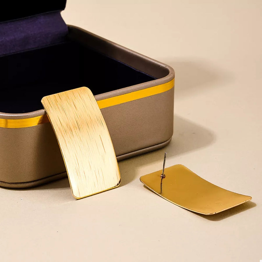 18K Gold-Plated, Alloy, Silver-plated Care instructions: Avoid wearing during ex earrings in Gold with geometric silhouette