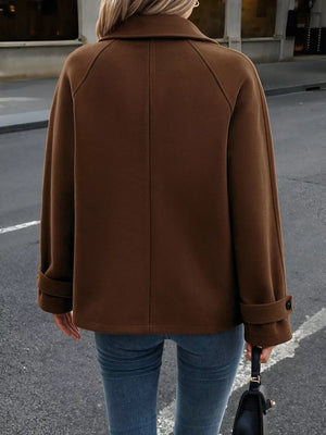 classic overcoat in Coffee Brown with collared