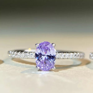 925 sterling silver,Zircon Care instructions: Avoid wearing during exercise, as ring in Lavender with band silhouette
