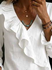 100% polyester Care instructions: Machine wash cold blouse in Dark Green with relaxed silhouette