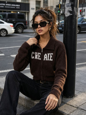 cardigan in Yellow with collared and long sleeve