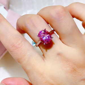 925 Sterling Silver Solitaire Moissanite Statement Ring