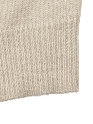 cream pullover sweater with stretch and raglan sleeve