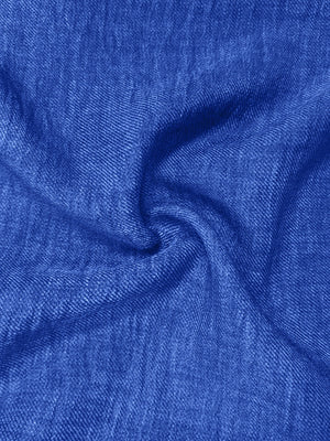 Royal Blue Tailored Linen Vest with Button Detail