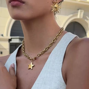 18K Gold-Plated,Stainless Steel Care instructions: Avoid wearing during exercise necklace in Gold with straight silhouette