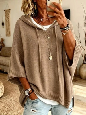 modern pullover sweater in Pink with hooded