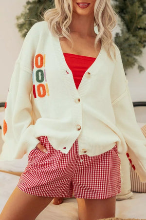 65% acrylic, 35% polyamide Care instructions: Machine wash cold cardigan in Cream with relaxed silhouette