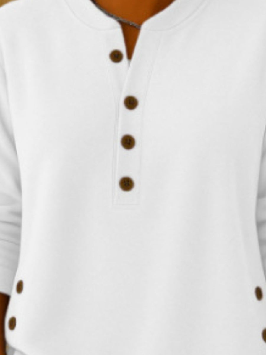 Orange relaxed henley with henley
