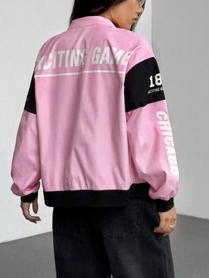 streetwear bomber jacket in Green with mock neck