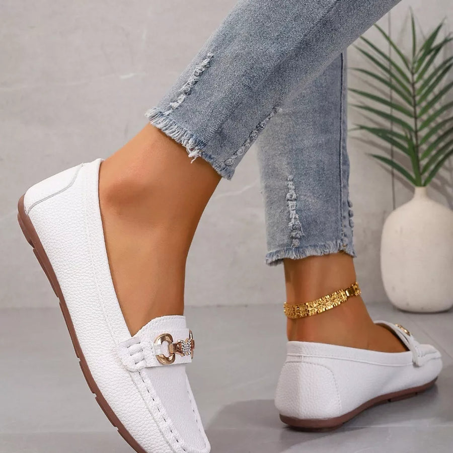 classic loafers in nude with not applicable