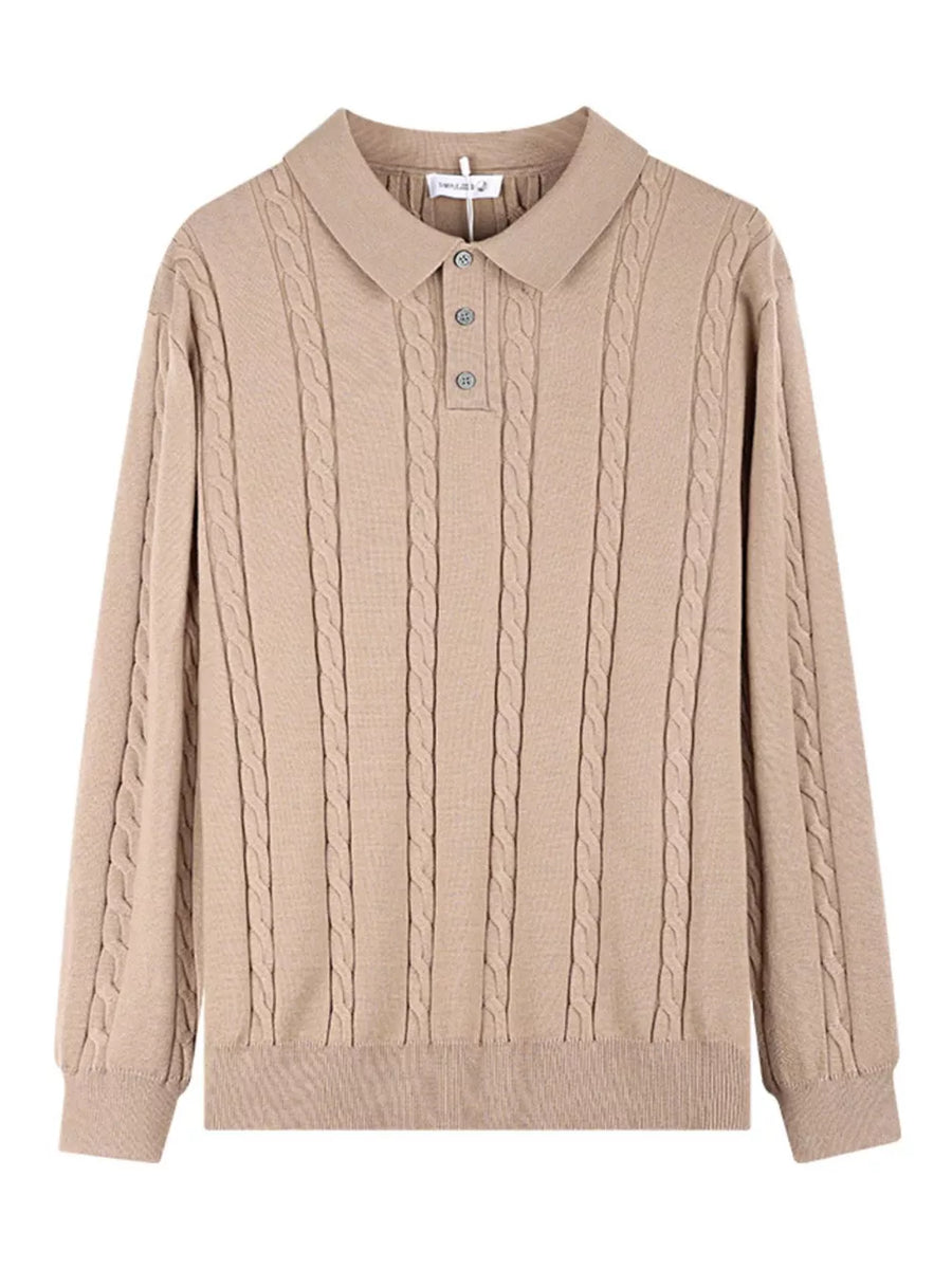 pullover sweater featuring cable knit in Royal Blue with 49 texture