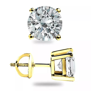 1 Carat 925 Gold-plated Moissanite Earrings in Gold with moissanite stone