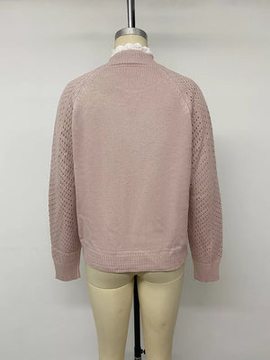 blush pink mock neck sweater