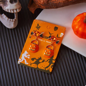 Orange earrings with dangle and post-back