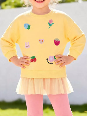 90% cotton, 10% polyester Care instructions: Machine wash cold sweatshirt in Yellow with relaxed silhouette