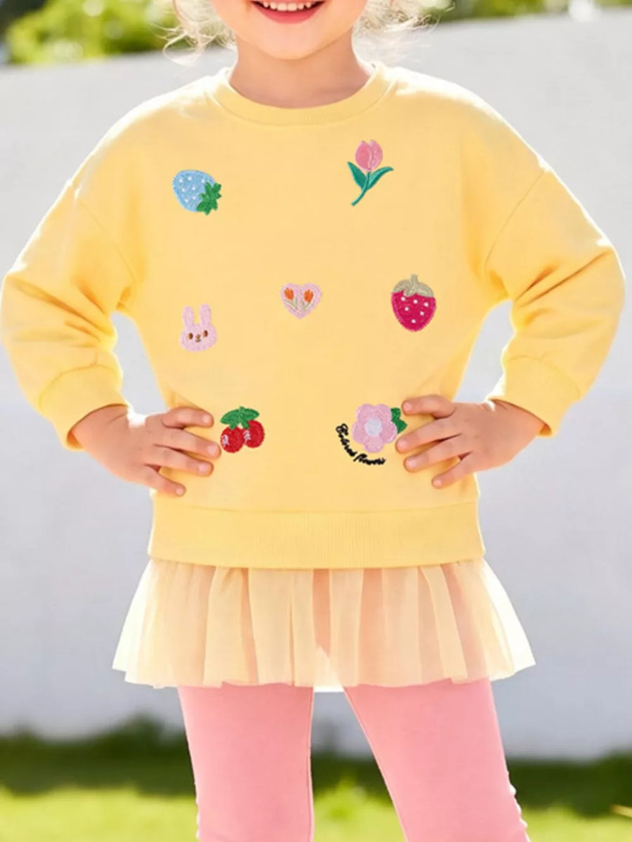90% cotton, 10% polyester Care instructions: Machine wash cold sweatshirt in Yellow with relaxed silhouette
