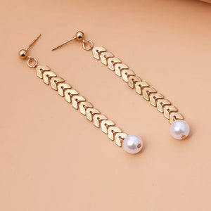 Wheat-spike 18k Gold-plated Faux Pearl Jewelry Set option 7