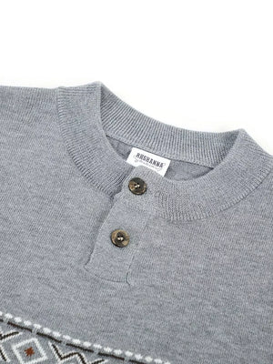 Men's Short Sleeve Henley Knit Top in Khaki