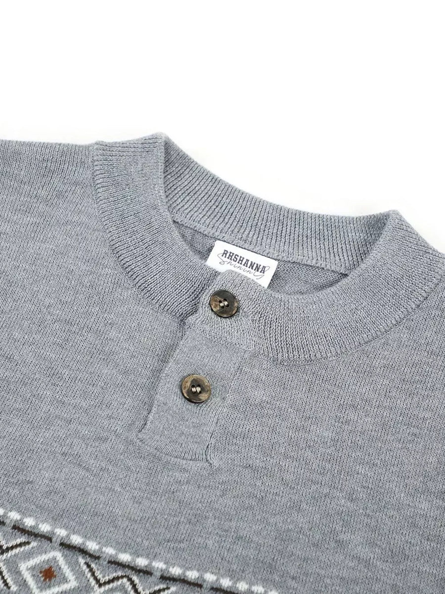 Men's Short Sleeve Henley Knit Top in Khaki
