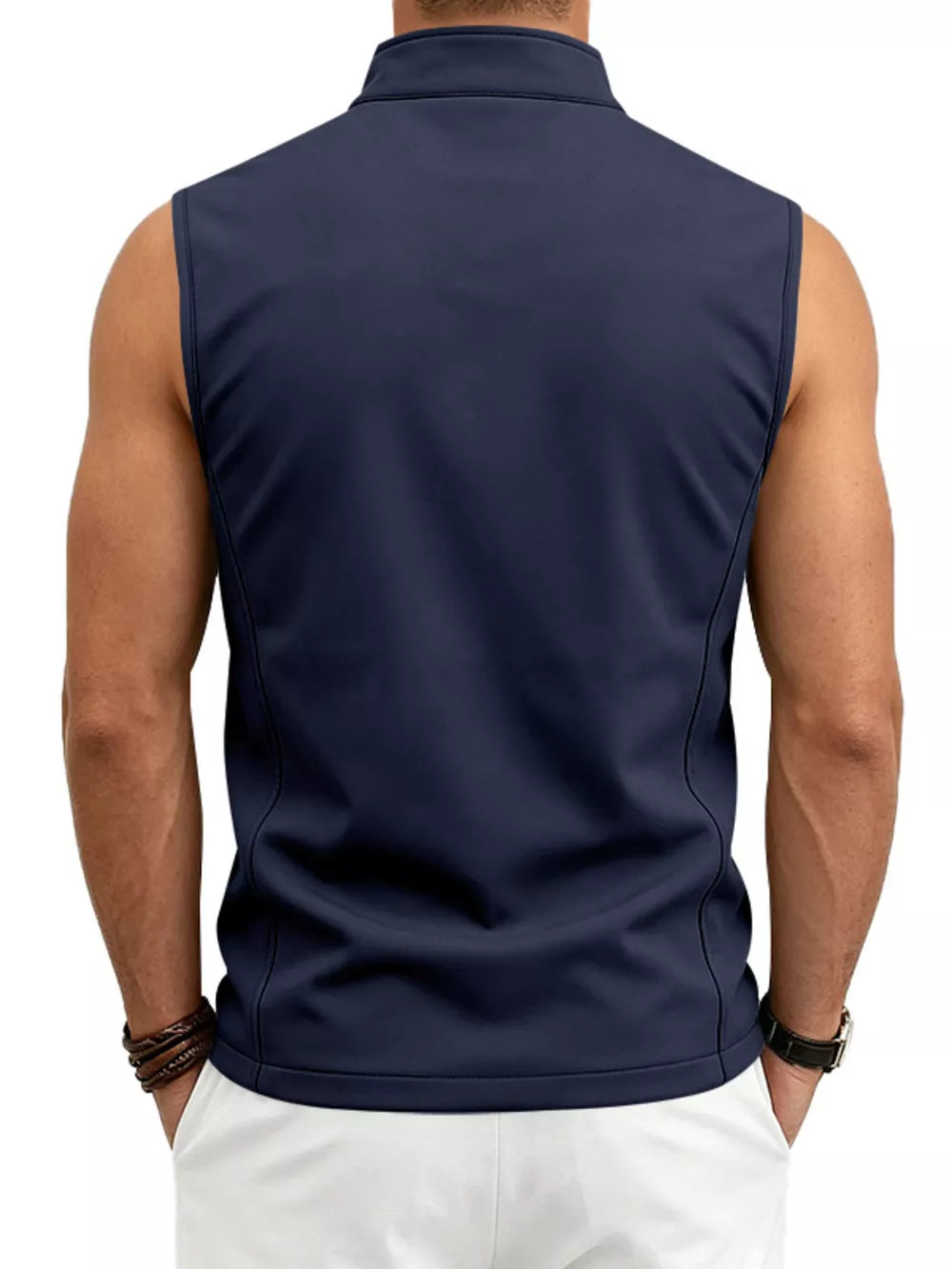 Bright Red regular vest with mock neck