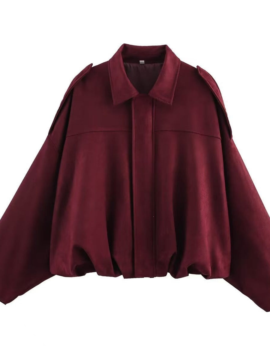 bomber jacket in Burgundy