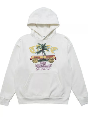 Men's Graphic Kangaroo Pocket Hoodie in Black