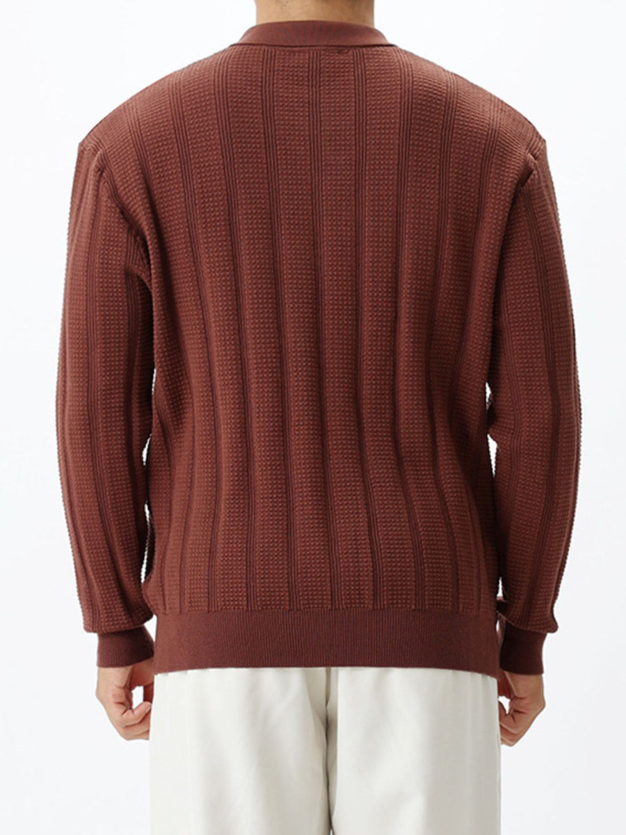 Cream regular zip-up sweater with collared