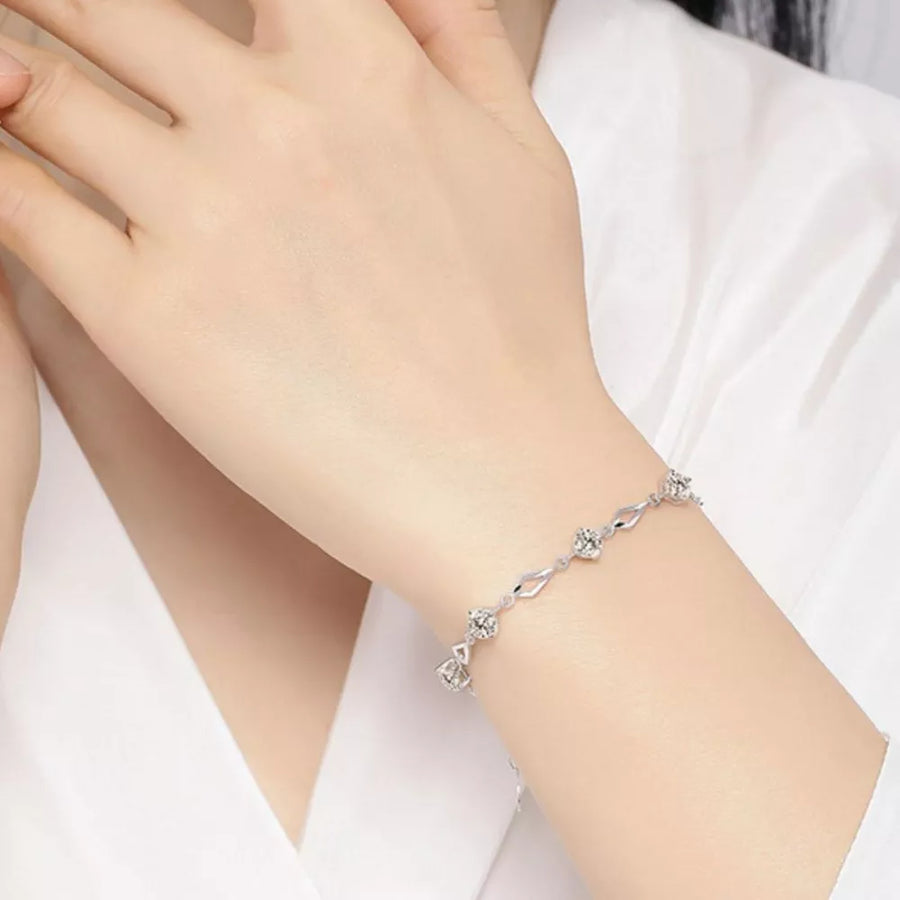 bracelet in Silver with geometric and zircon embellishments