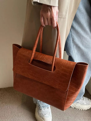 Crocodile-embossed Shoulder Bag option 10