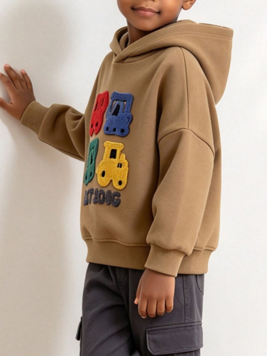 Mustard pullover hoodie with hip-length and pullover
