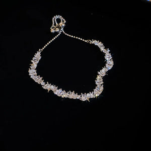 ACCESSORIES in purple with geometric and zircon embellishment