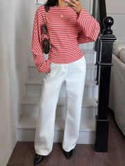 Black-spot t-shirt with hip-length and pullover