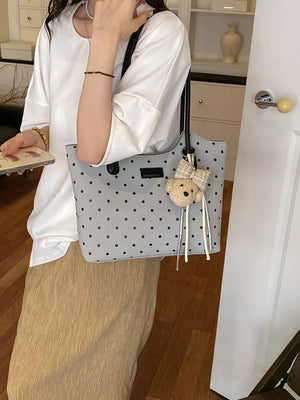 Polka Dot Shoulder Bag in Gray