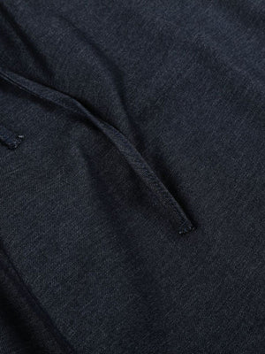Men's Drawstring Wide-Leg Casual Sweatpants in Black with drawstring waist