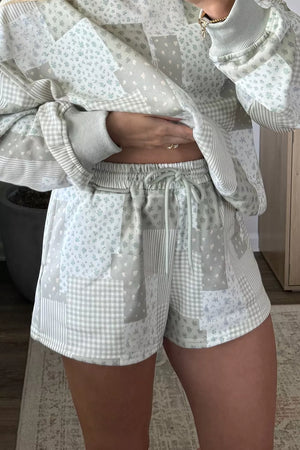 Sage pajama set with drop shoulder and long sleeve