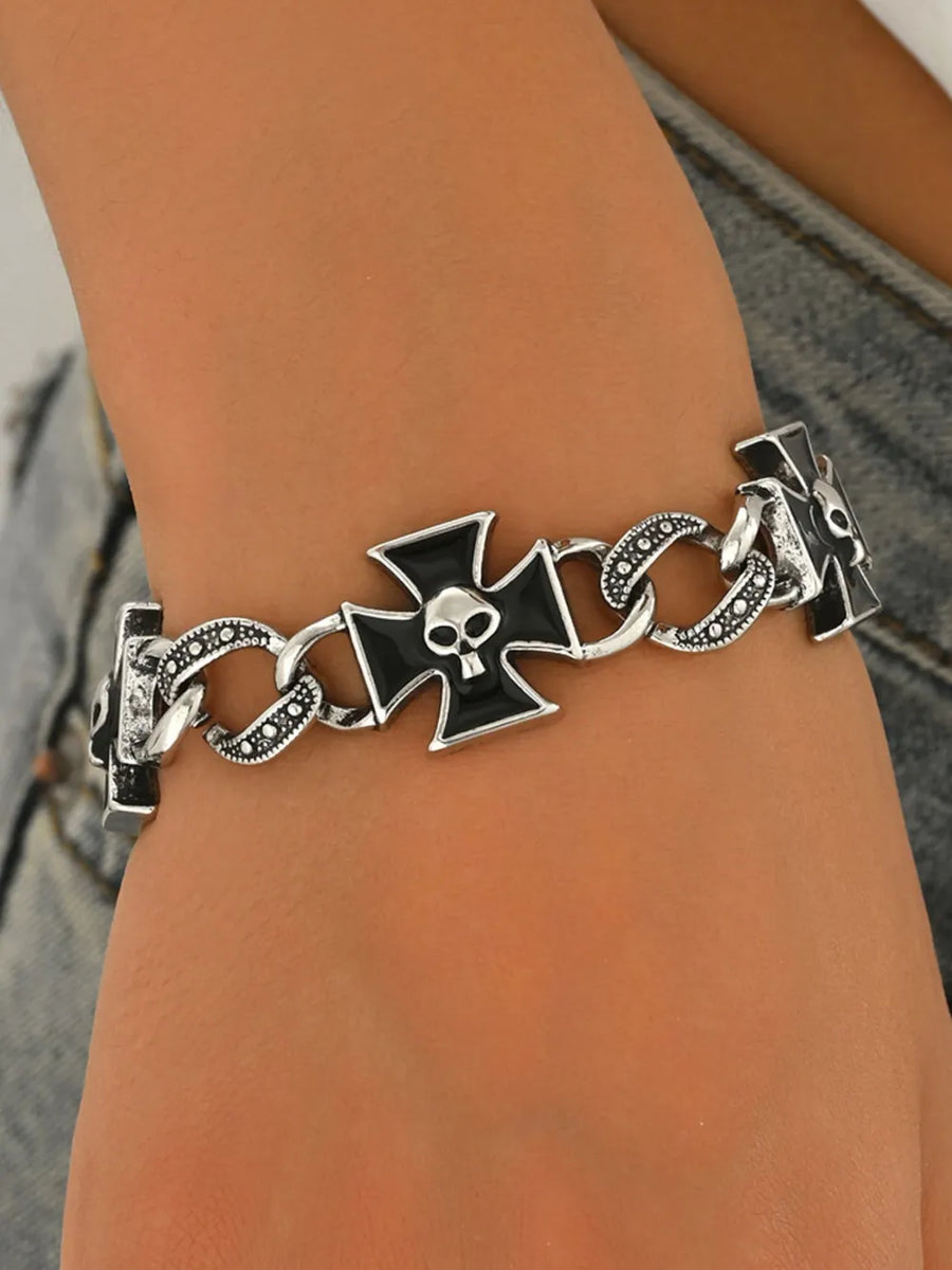 Platinum-Plated, Resin, Stainless Steel Care instructions: Avoid wearing during bracelet in black with not applicable