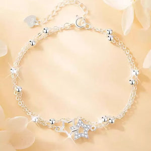 bracelet featuring geometric in Silver with 925 sterling silver,Zircon Care instructions: Avoid wearing during exercise, as