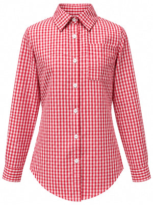 Black button-down shirt with buttoned and long sleeve