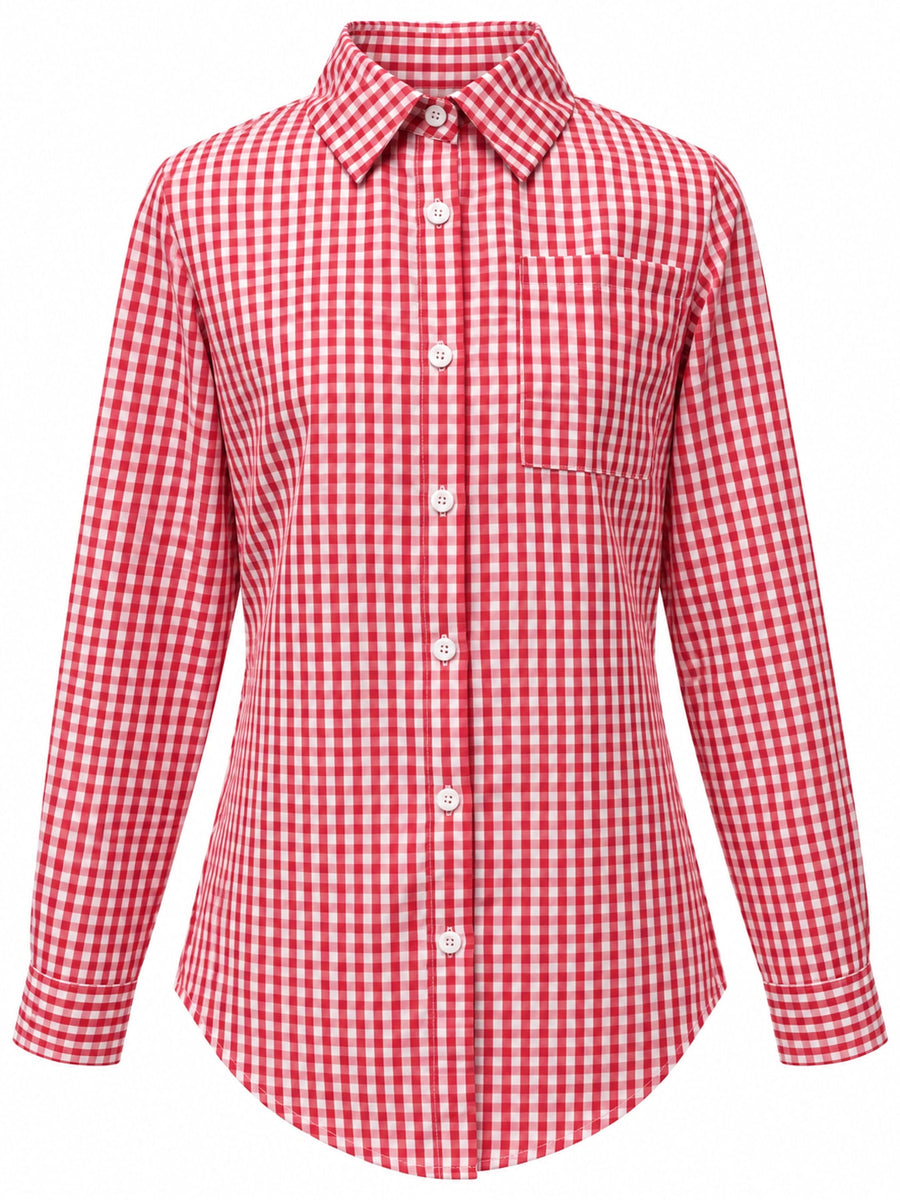 Black button-down shirt with buttoned and long sleeve