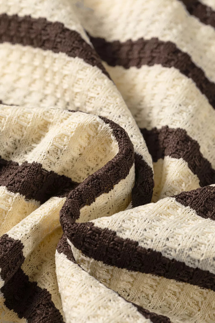 Stripe Patchwork Ribbed Cuff Pullover Sweatshirt in Beige, view 14