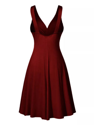 100% polyester Care instructions: Machine wash cold A-line dress in Burgundy with A-line silhouette