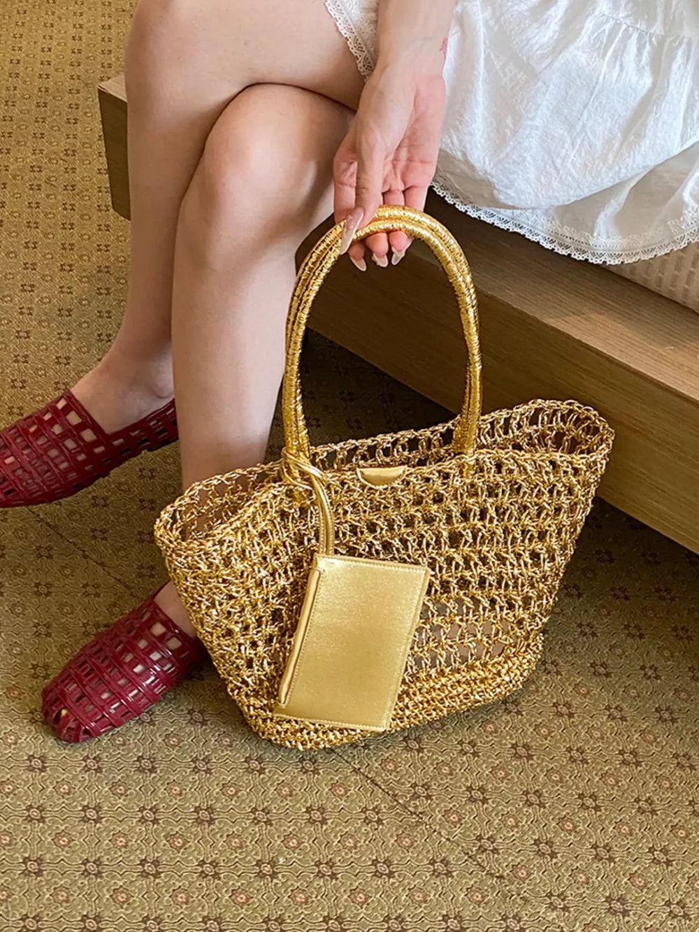 coastal tote in Gold with not applicable