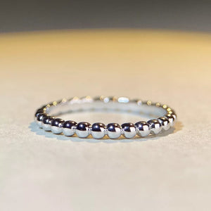 925 Sterling Silver Bead Ring in silver with beaded design